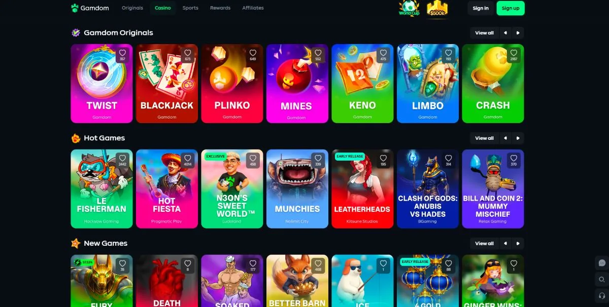 Gamdom Originals red igara: Twist, Blackjack, Plinko, Mines, Keno, Limbo i Crash